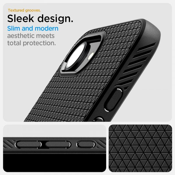 Spigen iPhone 16/17 -kuori, Liquid Air, mattamusta