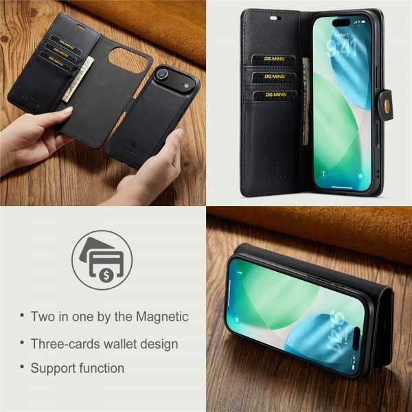 Dg.Ming iPhone Air -suojakotelo irrotettavalla kuorella, musta