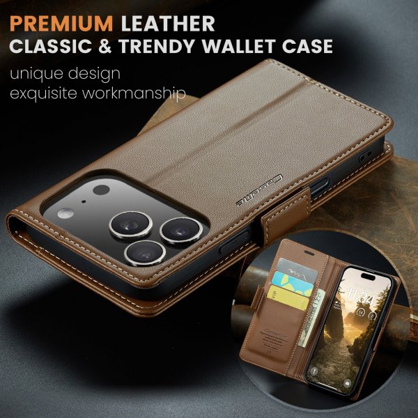 CaseMe iPhone 17 Pro -kotelo, 023 Series, ruskea