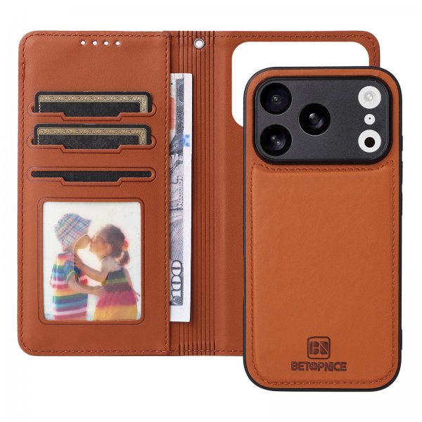 Betopnice iPhone 17 Pro -kuori irrotettavalla kuorella 005 ruskea