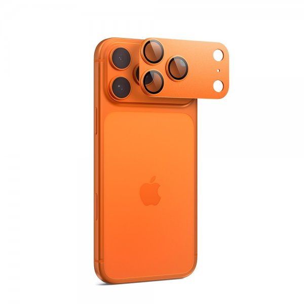 Spigen iPhone 17 Pro kameran suojalasi Glas.tR EZ Fit Optik Pro XL Oranssi