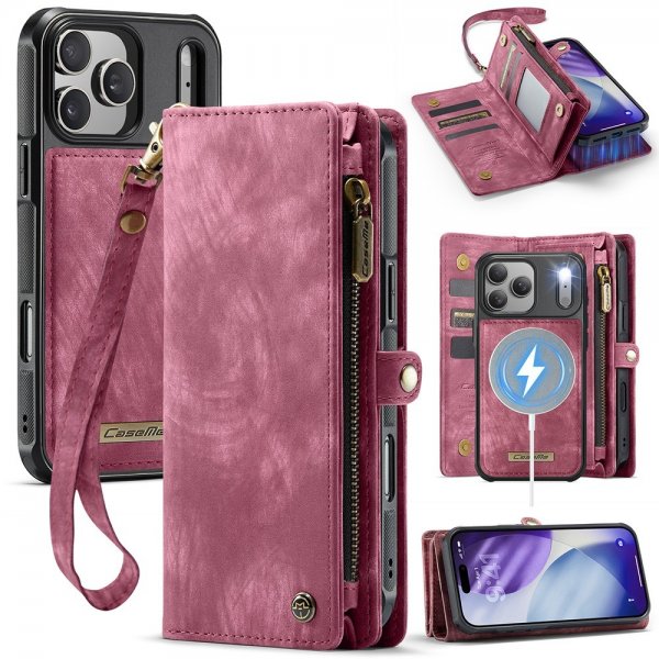 CaseMe iPhone 17 Pro Max -suojakotelo, 008 Series, irrotettava kuori, punainen