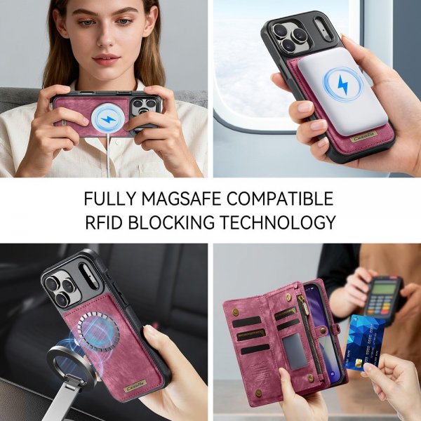 CaseMe iPhone 17 Pro Max -suojakotelo, 008 Series, irrotettava kuori, punainen