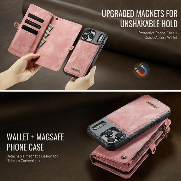 CaseMe iPhone 17 Pro Max -kotelo 008 Series, irrotettava kuori, vaaleanpunainen