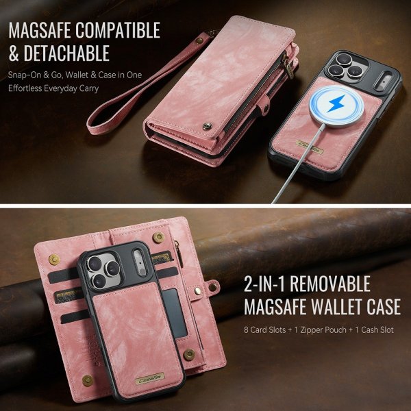 CaseMe iPhone 17 Pro Max -kotelo 008 Series, irrotettava kuori, vaaleanpunainen
