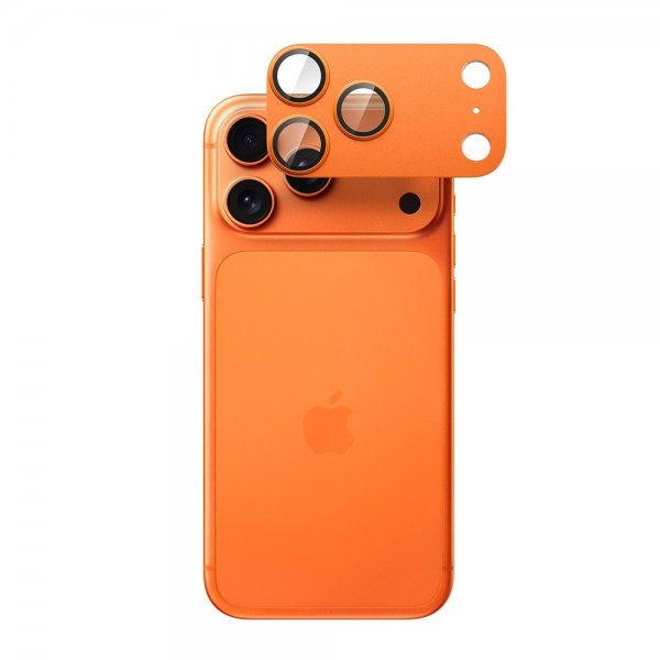 Spigen iPhone 17 Pro Max Kamerasuojalasi Glas.tR EZ Fit Optik Pro XL Oranssi