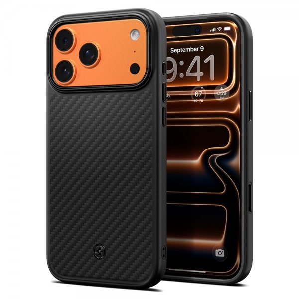 Spigen iPhone 17 Pro Max -kuori Enzo Aramid T MagFit, musta