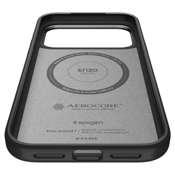 Spigen iPhone 17 Pro Max -kuori Enzo Aramid T MagFit, musta