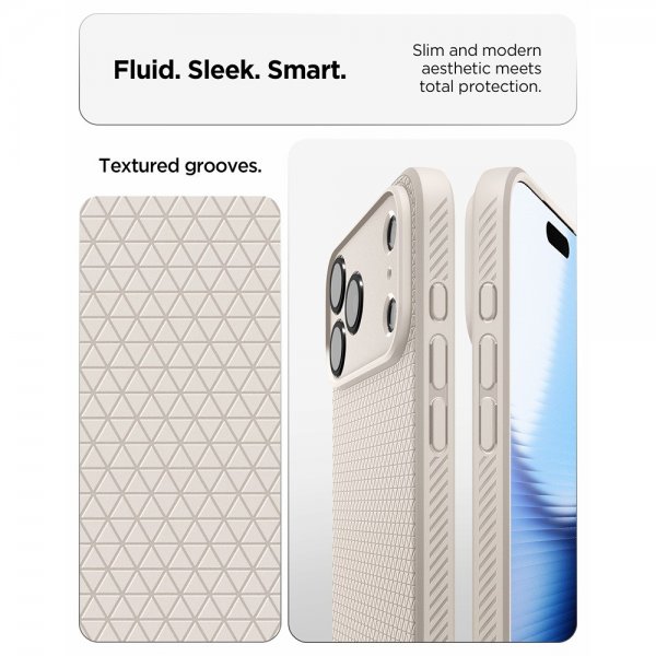 Spigen iPhone 17 Pro Max Kuori Liquid Air Natural Titanium