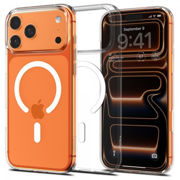 Spigen iPhone 17 Pro Max -kuori Liquid Crystal MagFit Clear White