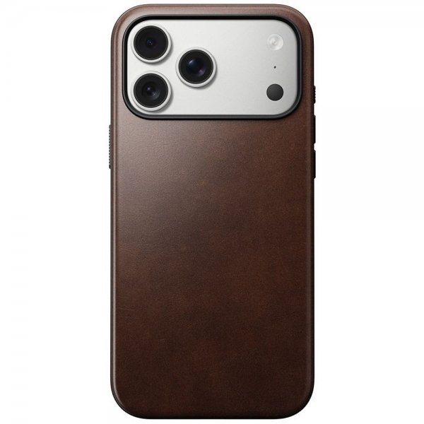 Nomad iPhone 17 Pro Max -kuori Modern Leather Case Horween Rustic Brown