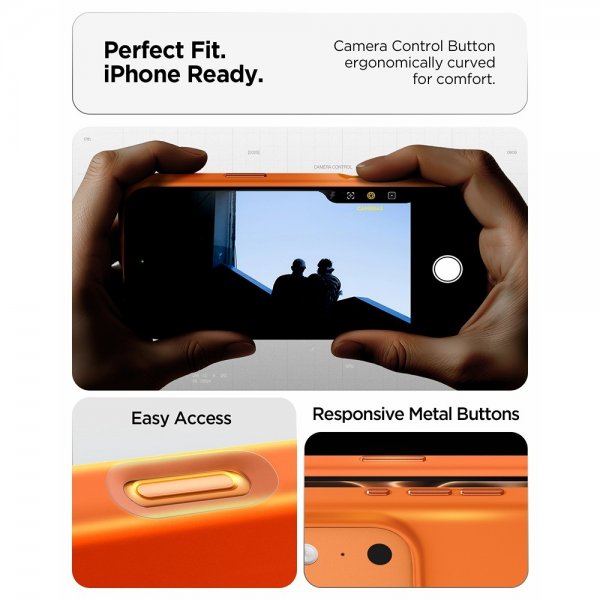 Spigen iPhone 17 Pro Max -kuori Silicone Fit MagFit Cosmic Orange
