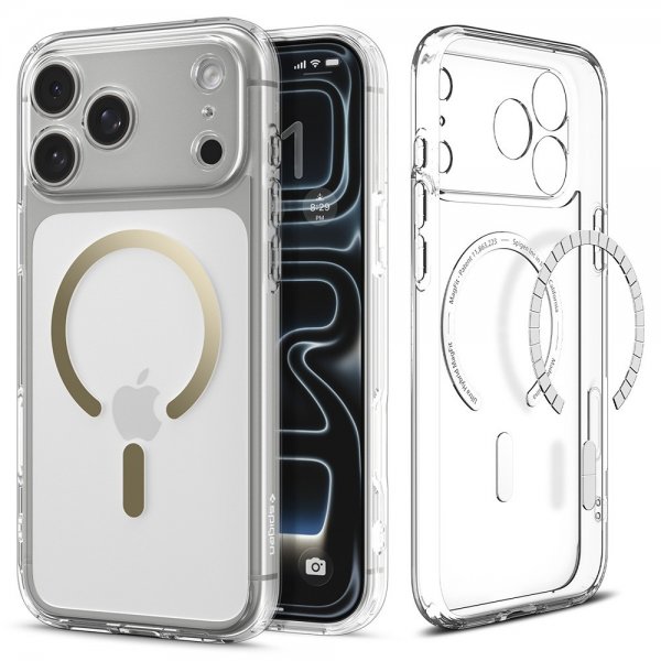 Spigen iPhone 17 Pro Max Ultra Hybrid MagFit Clear Gold -kuori