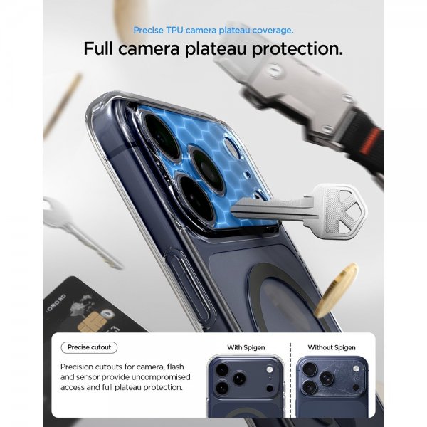 Spigen iPhone 17 Pro Max Ultra Hybrid MagFit -kuori läpinäkyvä grafiitti