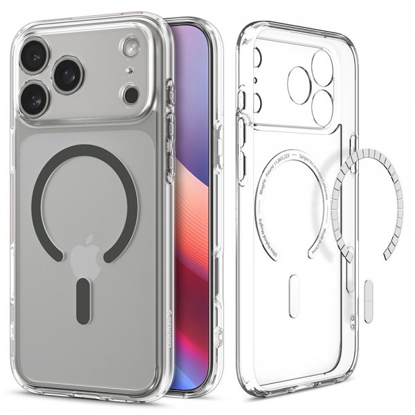 Spigen iPhone 17 Pro Max Ultra Hybrid MagFit -kuori läpinäkyvä grafiitti
