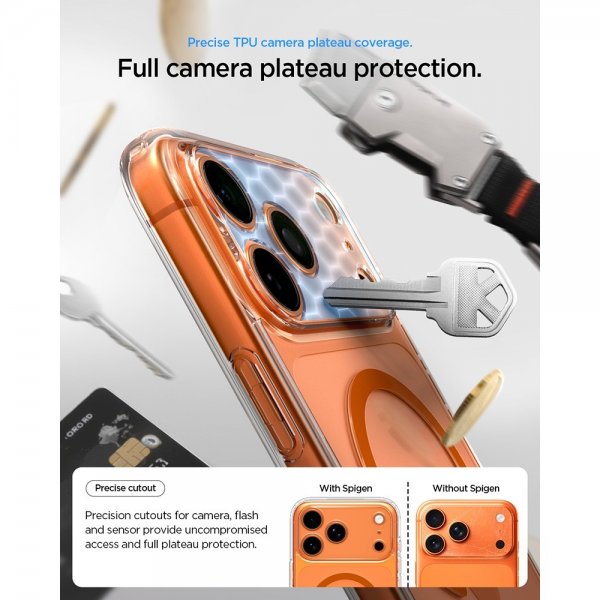 Spigen iPhone 17 Pro Max Kuori Ultra Hybrid MagFit Clear Orange