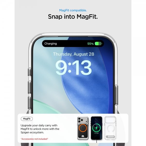 Spigen iPhone 17 Pro Max Ultra Hybrid S MagFit kirkas valkoinen kuori