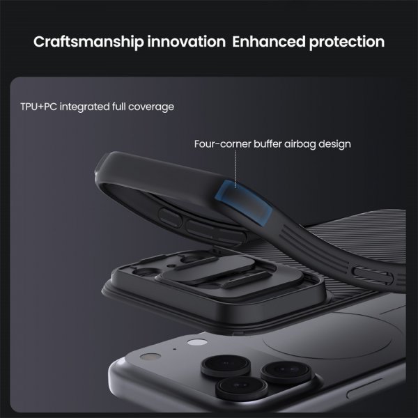 Nillkin iPhone 17 Pro CamShield Pro MagSafe -suojakuori, musta