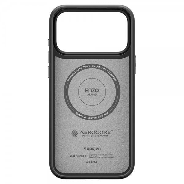 Spigen iPhone 17 Pro -kuori Enzo Aramid T MagFit musta