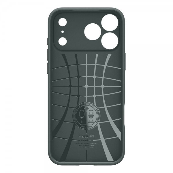 Spigen iPhone 17 Pro -suojakuori Liquid Air Abyss Green
