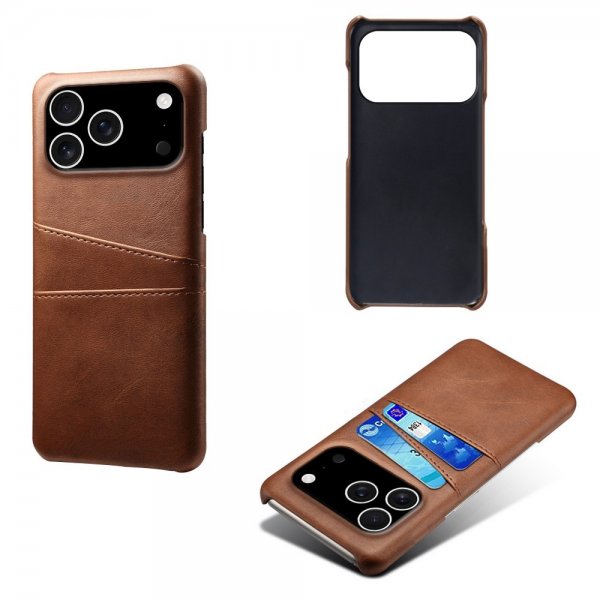 iPhone 17 Pro -kotelo kahdella korttipaikalla, tummanruskea