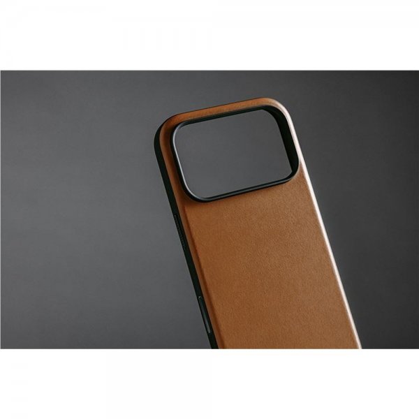 Nomad iPhone 17 Pro -kuori, Modern Leather Case, English Tan