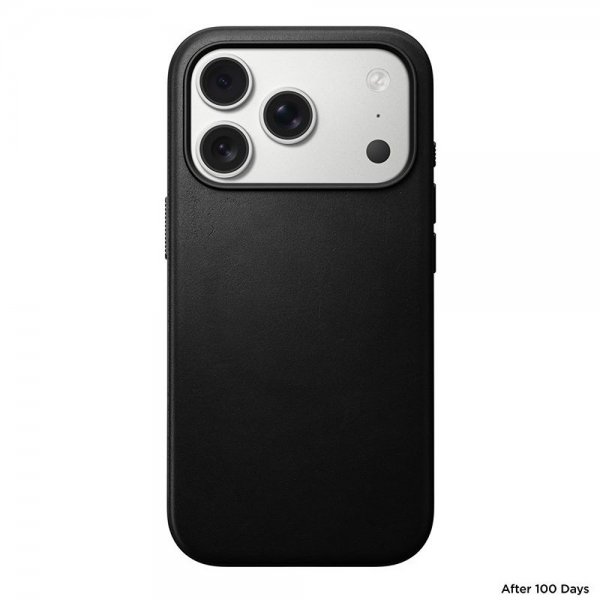 Nomad iPhone 17 Pro -kuori, moderni nahkakuori, musta