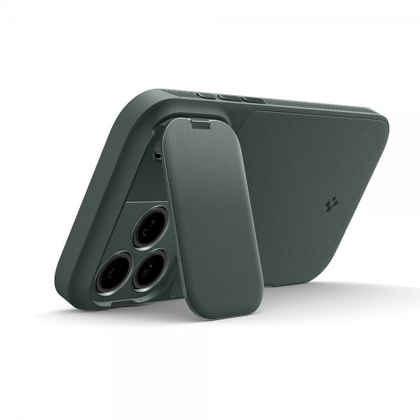Spigen iPhone 17 Pro -kuori Optik Armor MagFit Abyss Green