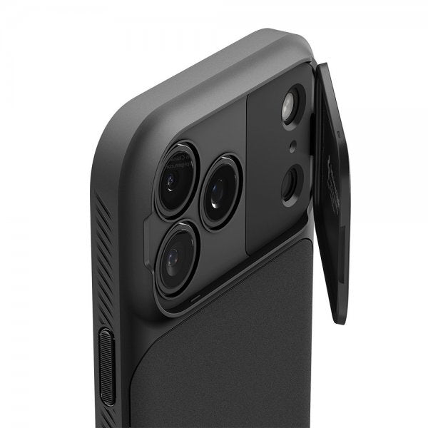Spigen iPhone 17 Pro -kuori Optik Armor MagFit Musta