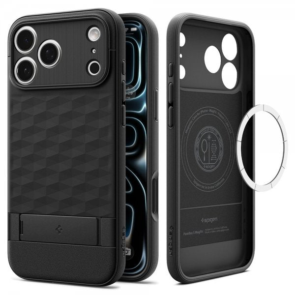 Spigen iPhone 17 Pro -kuori Parallax S MagFit, mattamusta