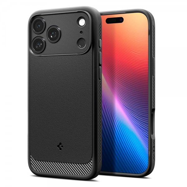 Spigen iPhone 17 Pro -kuori Rugged Armor MagFit Matte Black
