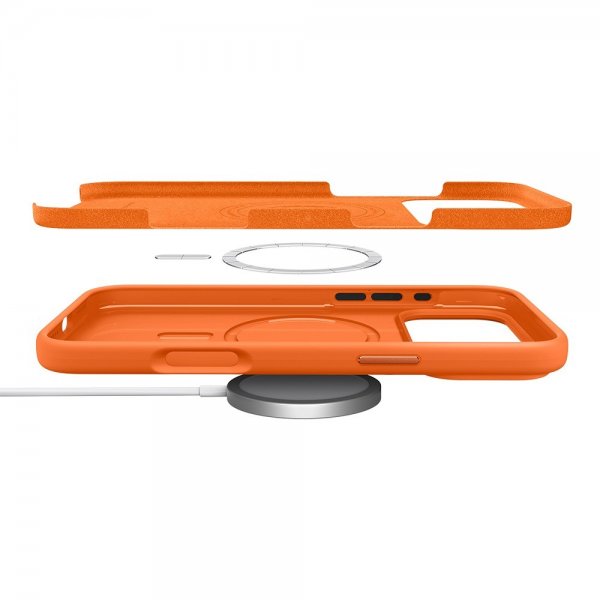 Spigen iPhone 17 Pro Silikonikuori Silicone Fit MagFit Cosmic Orange