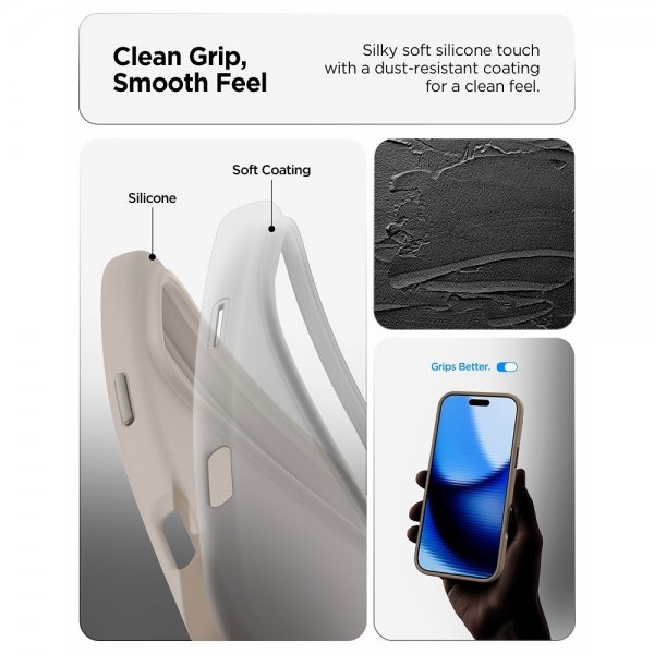 Spigen iPhone 17 Pro Silikonikuori Silicone Fit MagFit Stone
