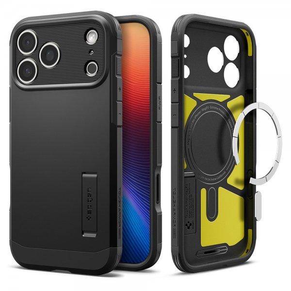 Spigen iPhone 17 Pro -kuori Tough Armor T MagFit Musta