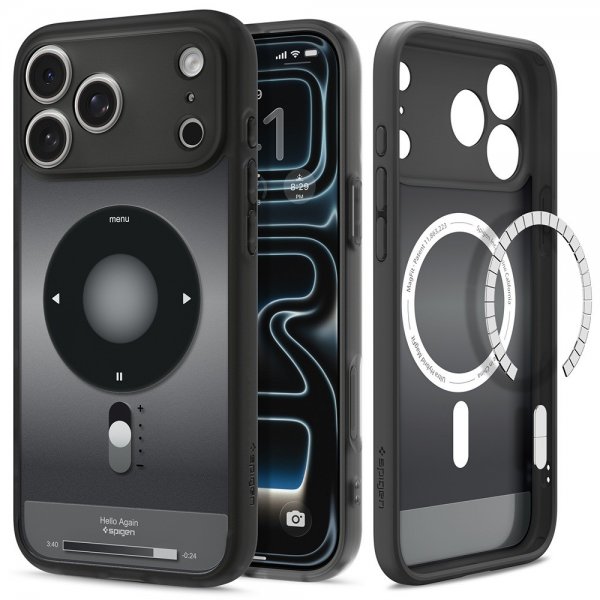 Spigen iPhone 17 Pro -suojakuori Ultra Hybrid Classic MagFit, musta