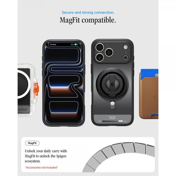 Spigen iPhone 17 Pro -suojakuori Ultra Hybrid Classic MagFit, musta
