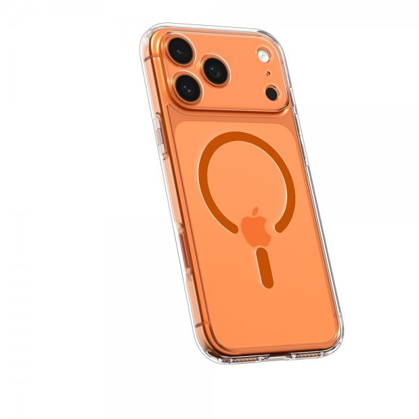 Spigen iPhone 17 Pro Ultra Hybrid MagFit kirkas oranssi kuori