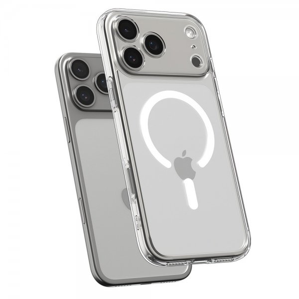Spigen iPhone 17 Pro -suojakuori Ultra Hybrid MagFit Clear White
