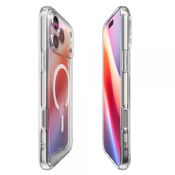 Spigen iPhone 17 Pro -suojakuori Ultra Hybrid MagFit Clear White