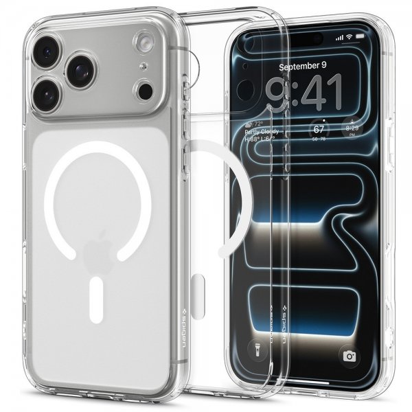 Spigen iPhone 17 Pro -kuori, Ultra Hybrid MagFit Frost White