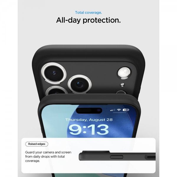Spigen iPhone 17 Pro -suojakuori Ultra Hybrid Matte Black