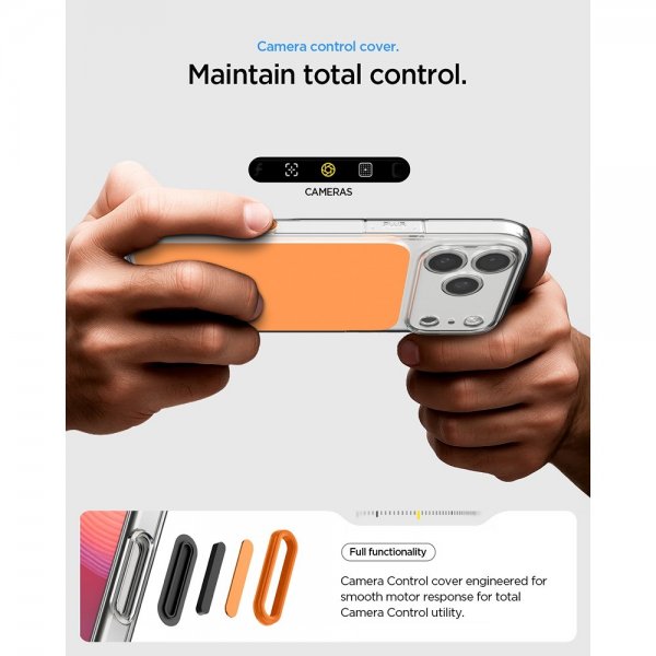 Spigen iPhone 17 Pro -kuori, Ultra Hybrid T MagFit, kiiltävä oranssi