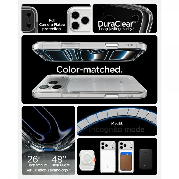Spigen iPhone 17 Pro Ultra Hybrid T MagFit kiiltävä valkoinen suojakuori