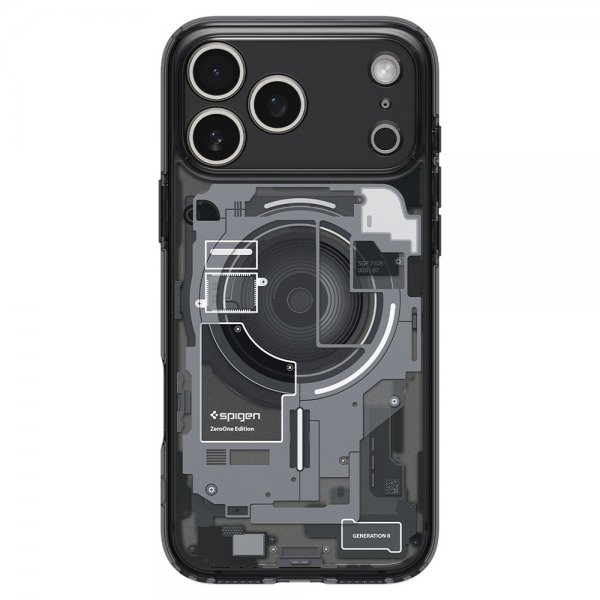 Spigen iPhone 17 Pro -suojakuori Ultra Hybrid Zero One MagFit, musta