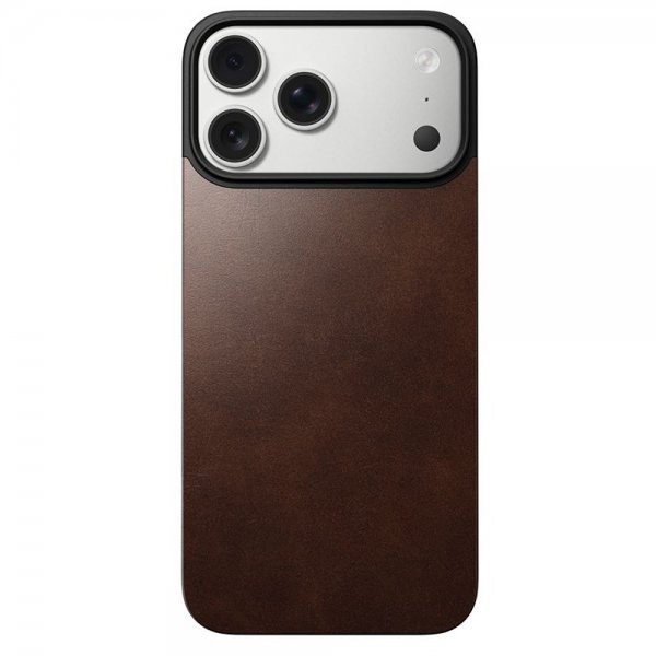 Nomad iPhone 17 Pro -puhelinkuori, MagSafe, nahka, Rustic Brown