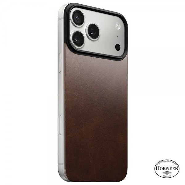 Nomad iPhone 17 Pro -puhelinkuori, MagSafe, nahka, Rustic Brown