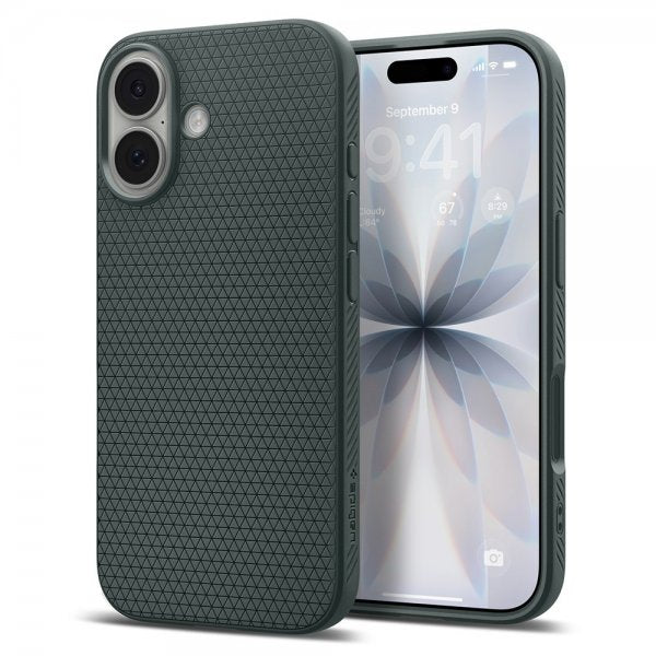 Spigen iPhone 17 -kuori Liquid Air Abyss Green