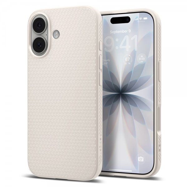 Spigen iPhone 17 -kuori, Liquid Air, Natural Titanium