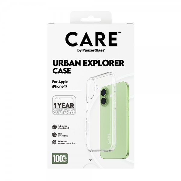 CARE by PanzerGlass iPhone 17 -suojakuori Urban Explorer Transparent