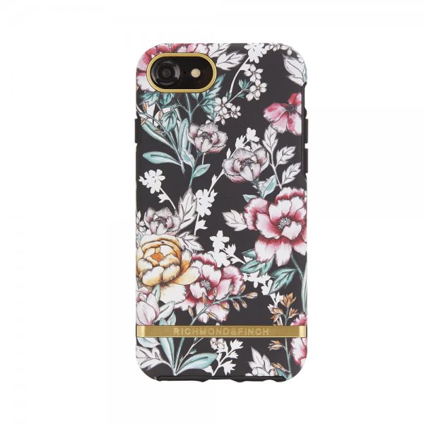 Richmond & Finch iPhone 6/6S/7/8/SE kuori, musta kukkakuvio
